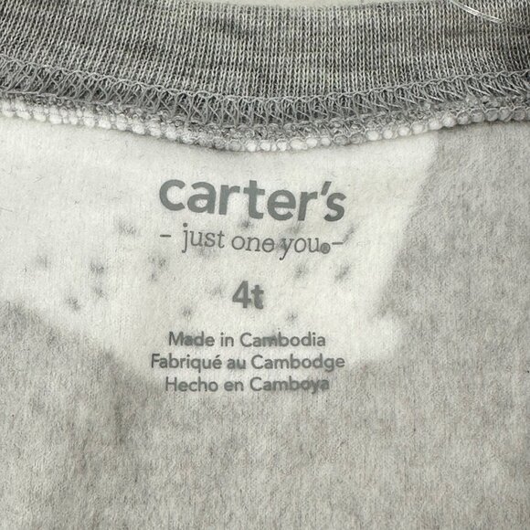 Carter's Child's Sz 4T Footed Christmas Sleeper Gray Polar Bears And Trees NWOT - Picture 3 of 16